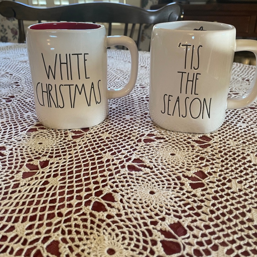 Rae Dunn set of 2 Christmas mugs